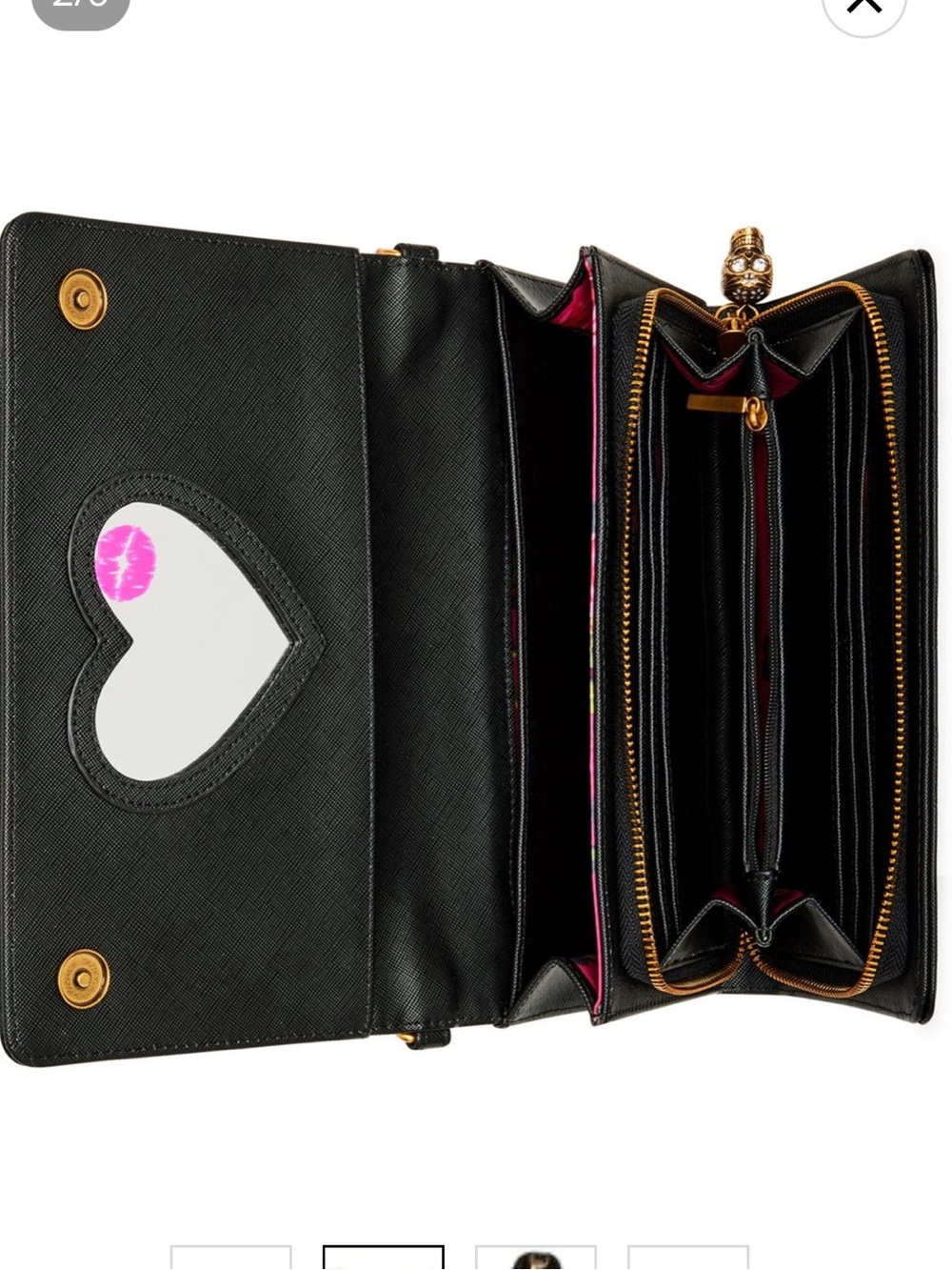 Betsey Johnson Skull Boss Wallet on a Chain NWOT - Picture 3 of 13